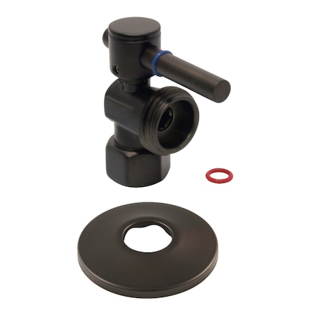 Kingston Brass 1/2" IPS X 3/4" Hose Thread Qrtr-Turn Angle Stop Valve W/ Flange, Brnz CC13005DLK